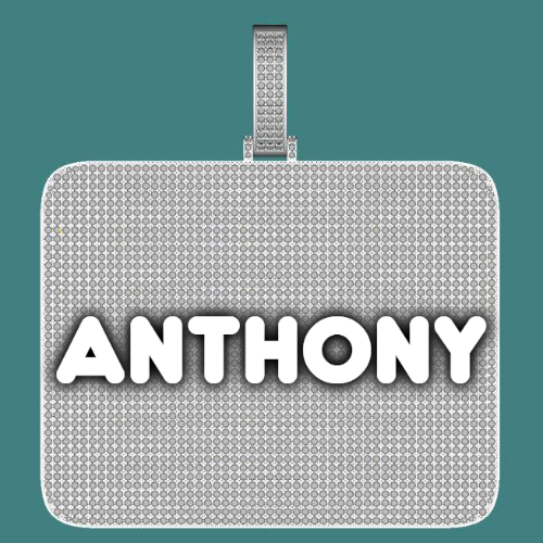 CUSTOM LETTER NECKLACE 3D BIG SQUARE