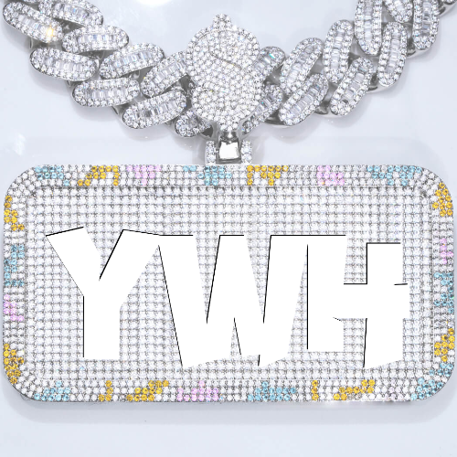 CUSTOM LETTER NECKLACE 3D COLORFUL SQUARE