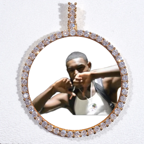 LARGE 3D CIRCLE CUSTOM PICTURE PENDANT