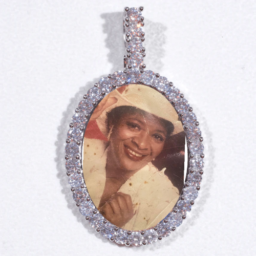 Large 3D Oval Custom Picture Pendant