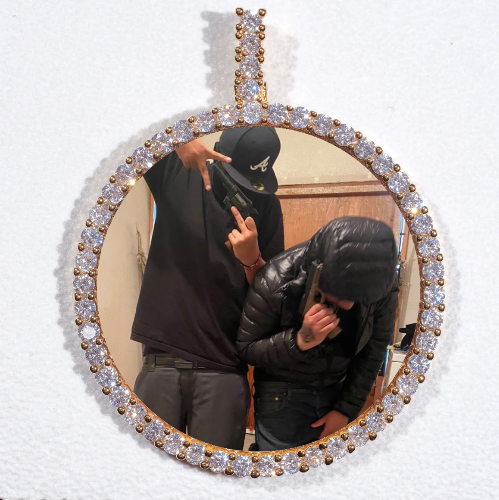 LARGE 3D CIRCLE CUSTOM PICTURE PENDANT