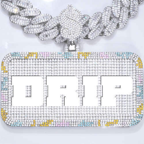 CUSTOM LETTER NECKLACE 3D COLORFUL SQUARE