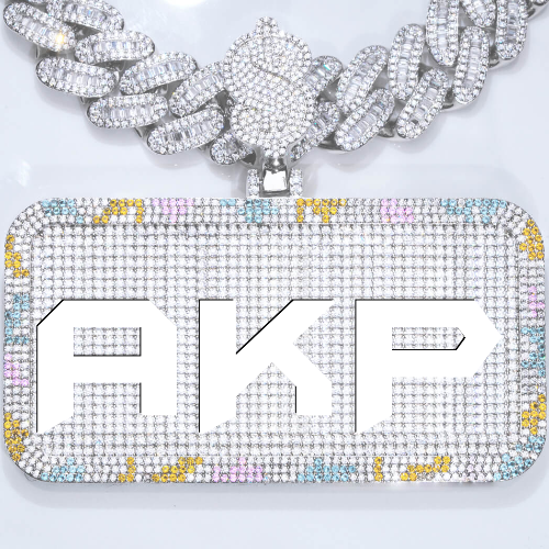 CUSTOM LETTER NECKLACE 3D COLORFUL SQUARE