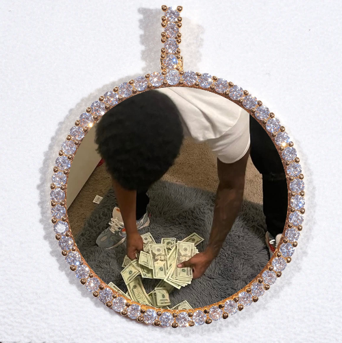 LARGE 3D CIRCLE CUSTOM PICTURE PENDANT
