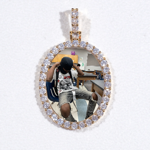 3D Oval Custom Picture Pendant