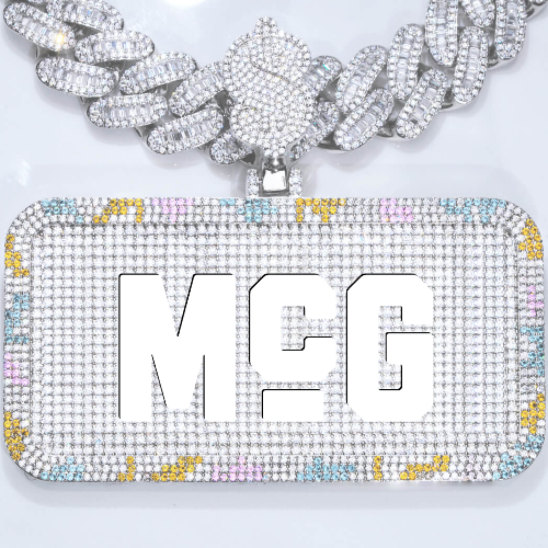 CUSTOM LETTER NECKLACE 3D COLORFUL SQUARE