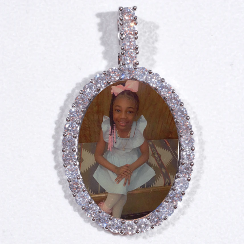 Large 3D Oval Custom Picture Pendant
