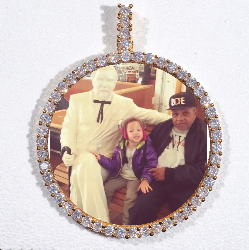 LARGE 3D CIRCLE CUSTOM PICTURE PENDANT