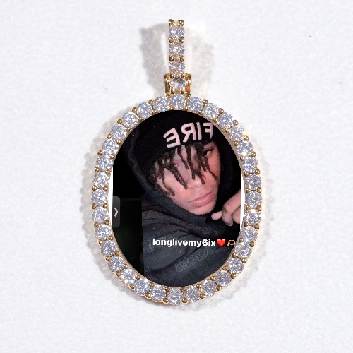 3D Oval Custom Picture Pendant