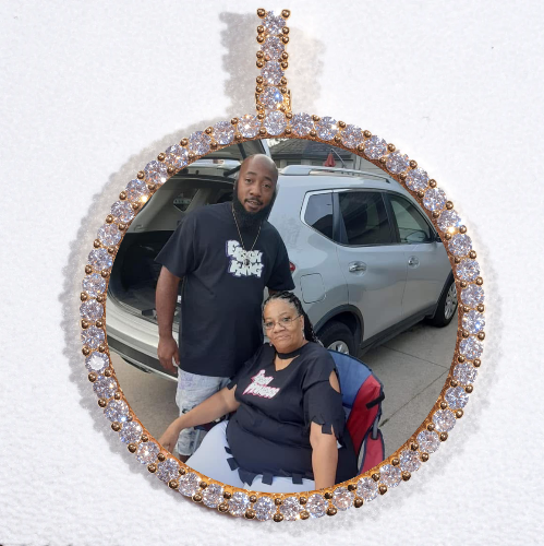 LARGE 3D CIRCLE CUSTOM PICTURE PENDANT