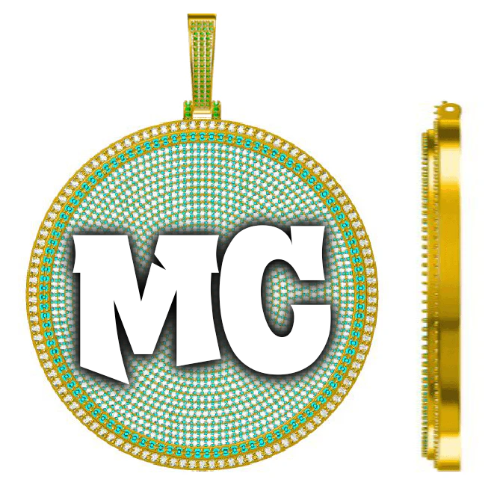 CUSTOM LETTER NECKLACE 3D BIG DISC