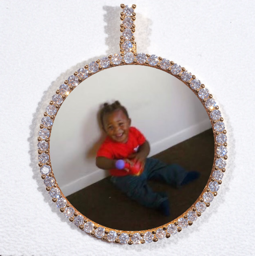 LARGE 3D CIRCLE CUSTOM PICTURE PENDANT