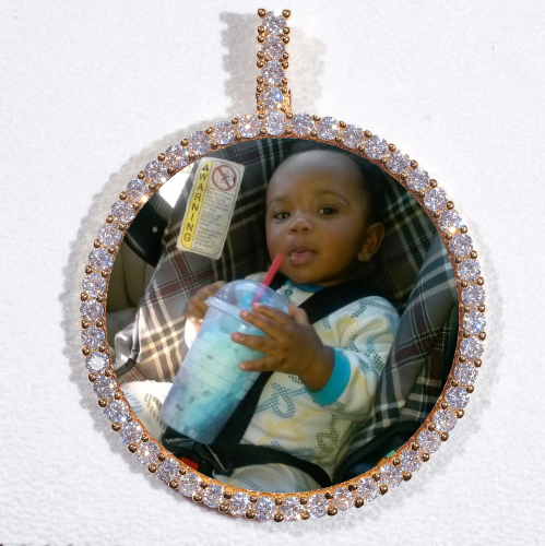 LARGE 3D CIRCLE CUSTOM PICTURE PENDANT