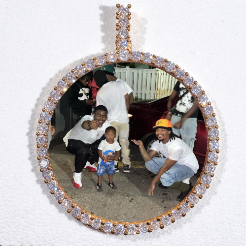LARGE 3D CIRCLE CUSTOM PICTURE PENDANT