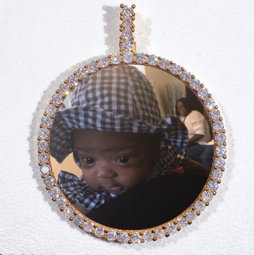 LARGE 3D CIRCLE CUSTOM PICTURE PENDANT