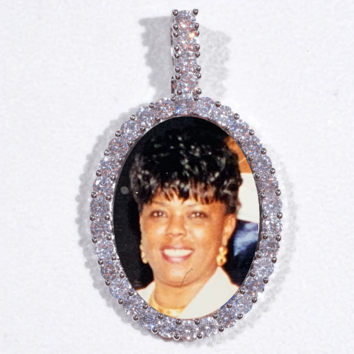 Large 3D Oval Custom Picture Pendant