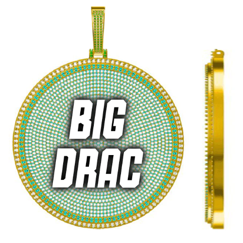 CUSTOM LETTER NECKLACE 3D BIG DISC