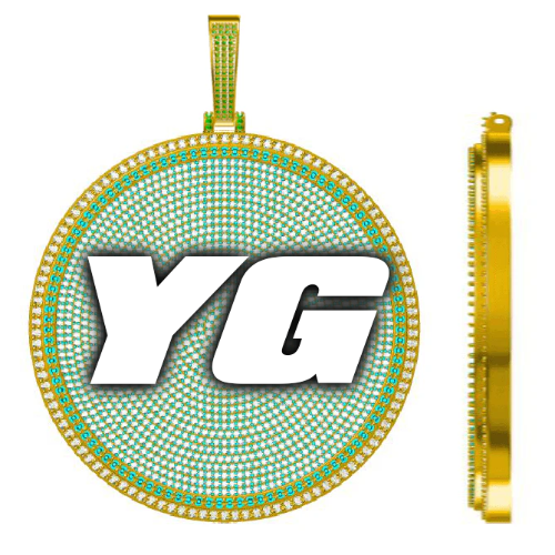 CUSTOM LETTER NECKLACE 3D BIG DISC