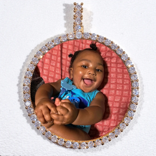 LARGE 3D CIRCLE CUSTOM PICTURE PENDANT