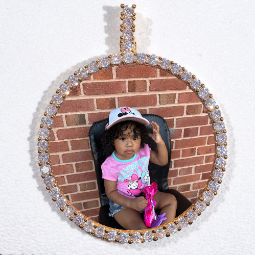LARGE 3D CIRCLE CUSTOM PICTURE PENDANT