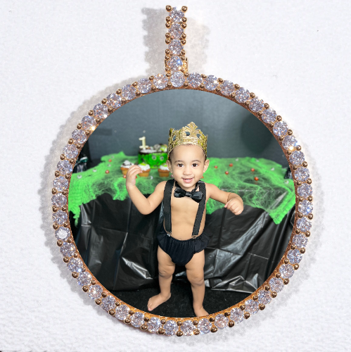 LARGE 3D CIRCLE CUSTOM PICTURE PENDANT