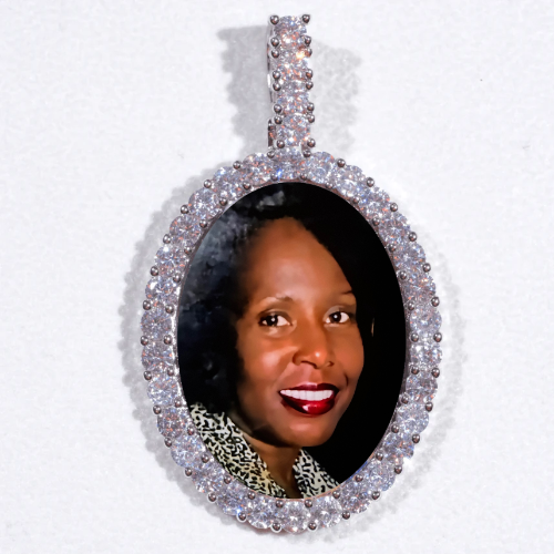 Large 3D Oval Custom Picture Pendant