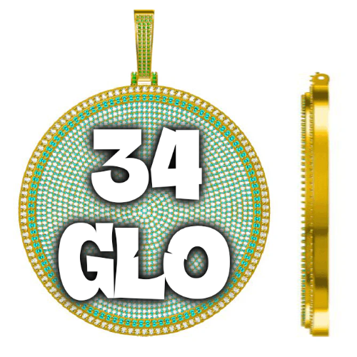 CUSTOM LETTER NECKLACE 3D BIG DISC