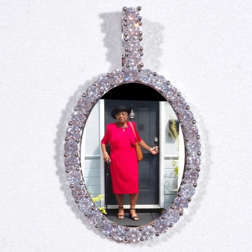 Large 3D Oval Custom Picture Pendant