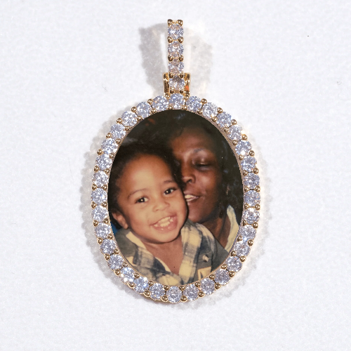 3D Oval Custom Picture Pendant