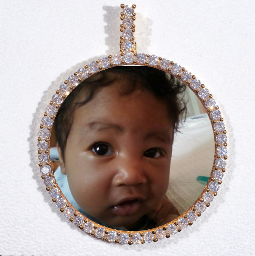 LARGE 3D CIRCLE CUSTOM PICTURE PENDANT