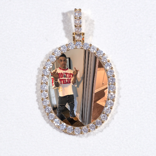 3D Oval Custom Picture Pendant