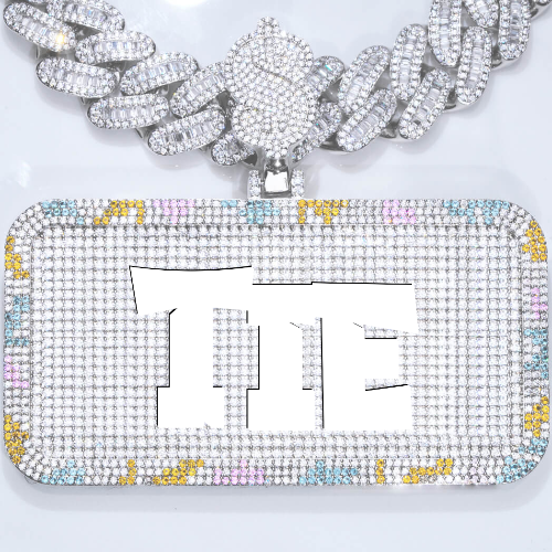 CUSTOM LETTER NECKLACE 3D COLORFUL SQUARE