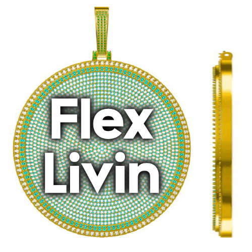 CUSTOM LETTER NECKLACE 3D BIG DISC