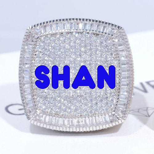 CUSTOM LETTER 3D ICED RING