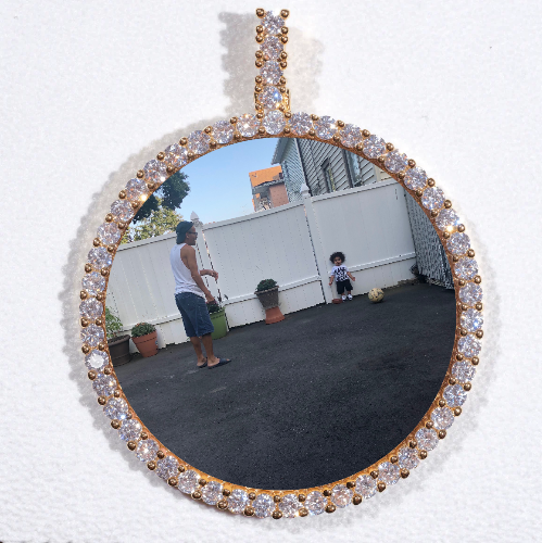 LARGE 3D CIRCLE CUSTOM PICTURE PENDANT