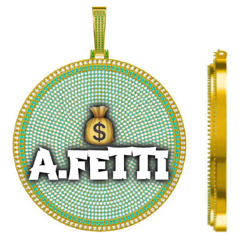 CUSTOM LETTER NECKLACE 3D BIG DISC