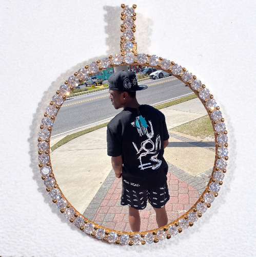LARGE 3D CIRCLE CUSTOM PICTURE PENDANT
