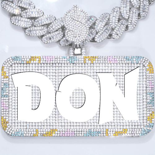 CUSTOM LETTER NECKLACE 3D COLORFUL SQUARE