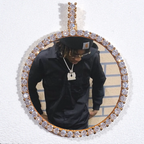LARGE 3D CIRCLE CUSTOM PICTURE PENDANT