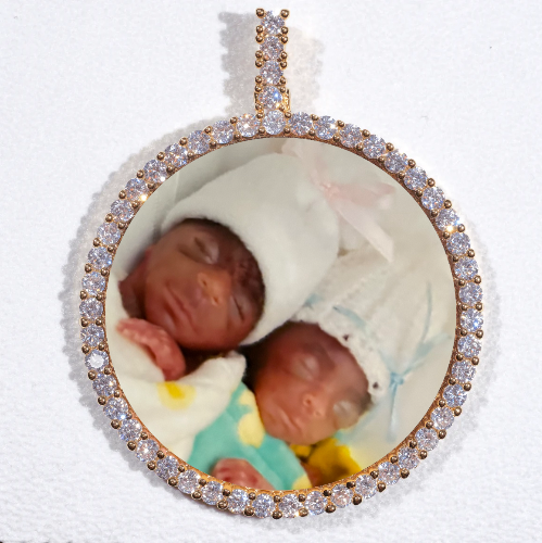 LARGE 3D CIRCLE CUSTOM PICTURE PENDANT