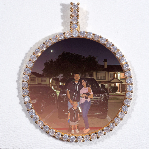 LARGE 3D CIRCLE CUSTOM PICTURE PENDANT