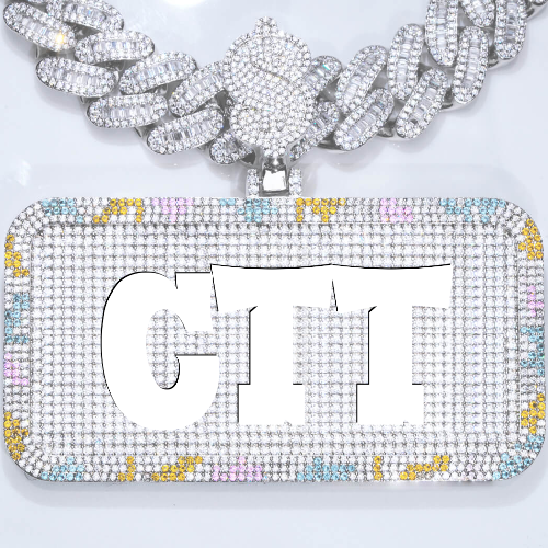 CUSTOM LETTER NECKLACE 3D COLORFUL SQUARE