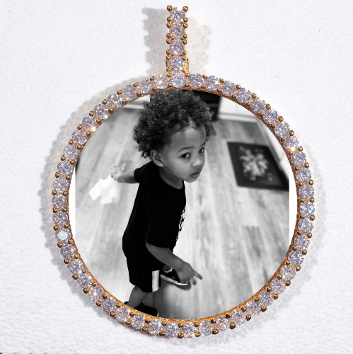 LARGE 3D CIRCLE CUSTOM PICTURE PENDANT