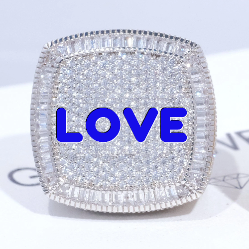 CUSTOM LETTER 3D ICED RING