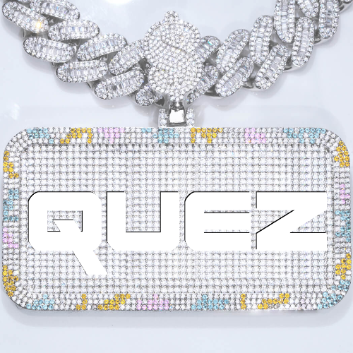 CUSTOM LETTER NECKLACE 3D COLORFUL SQUARE