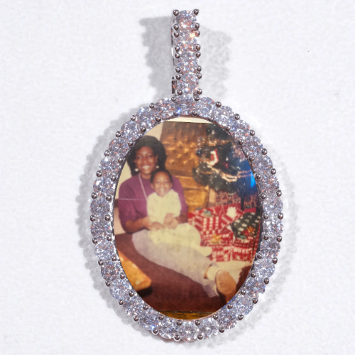 Large 3D Oval Custom Picture Pendant