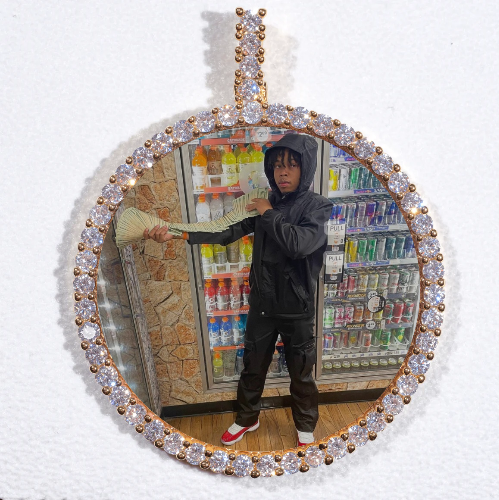 LARGE 3D CIRCLE CUSTOM PICTURE PENDANT