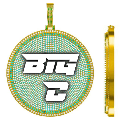 CUSTOM LETTER NECKLACE 3D BIG DISC