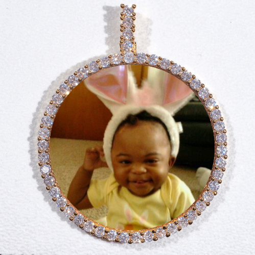 LARGE 3D CIRCLE CUSTOM PICTURE PENDANT
