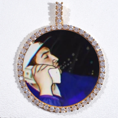 LARGE 3D CIRCLE CUSTOM PICTURE PENDANT